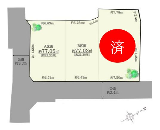 【区画図】 | 杉並区和泉４丁目　売地　A区画 | 方南町駅徒歩10分の好立地に全3区画が登場です
