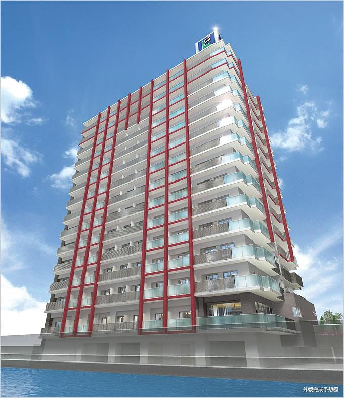 エステムプラザ難波WESTリバークロスの外観パース