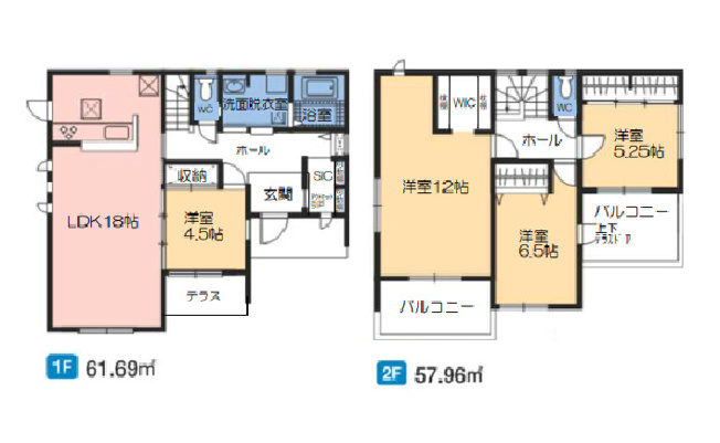 【間取り】 | 第３富士見町時沢5号棟 | 全居室南向きのプランなので明るく過ごせます♪