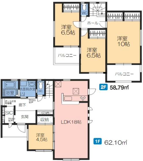 【間取り】 | 第３富士見町時沢6号棟