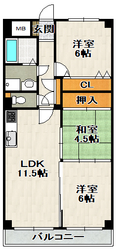 ボナミ田中マンションPARTⅡの間取り