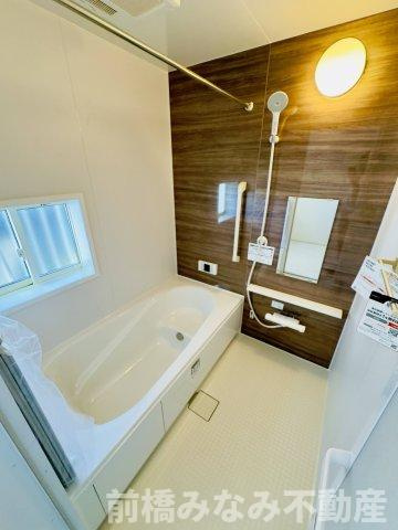 前橋市朝日町三丁目　限定1棟　ハートフルタウン　新築建売の浴室|日々の疲れを癒すお風呂付です