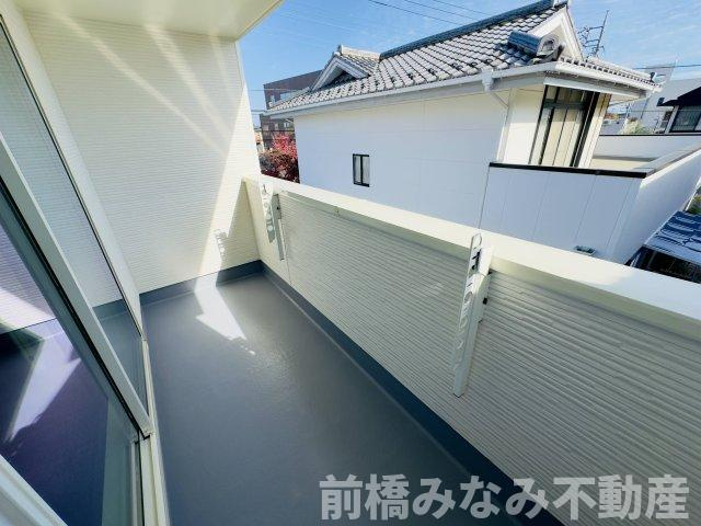 前橋市朝日町三丁目　限定1棟　ハートフルタウン　新築建売のバルコニー|暖かな日差しのふりそそぐバルコニー