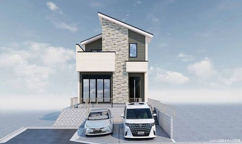 【外観】 | 【仲介手数料０円】秦野市今泉1期　新築一戸建て　 | 外観パース　秦野市今泉1期　新築一戸建て　
