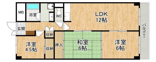 奈良パークハイツの間取り