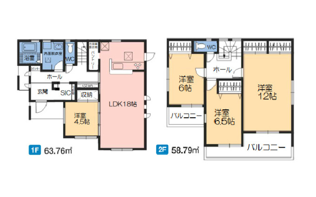 【間取り】 | 9/7値下げ！第３富士見町時沢9号棟★太陽光パネル付き★ | 全居室南向きのプランなので明るく過ごせます♪