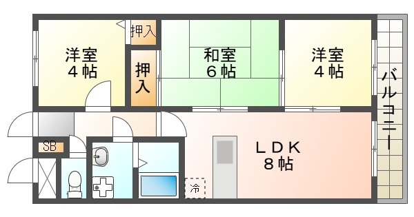 日宝アドニス塩屋の間取り