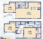 千葉市花見川区花園四丁目　新築分譲住宅１号棟の画像