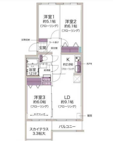 メゾンドルチェ22番館の間取り