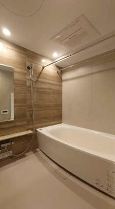 レジェイドクロス千代田神保町の浴室|ゆったり足が伸ばせる浴槽で、毎日の疲れを癒やせるバスタイム。浴室乾燥機付きで、夜にお洗濯をする方でもスッキリ乾かせます。
