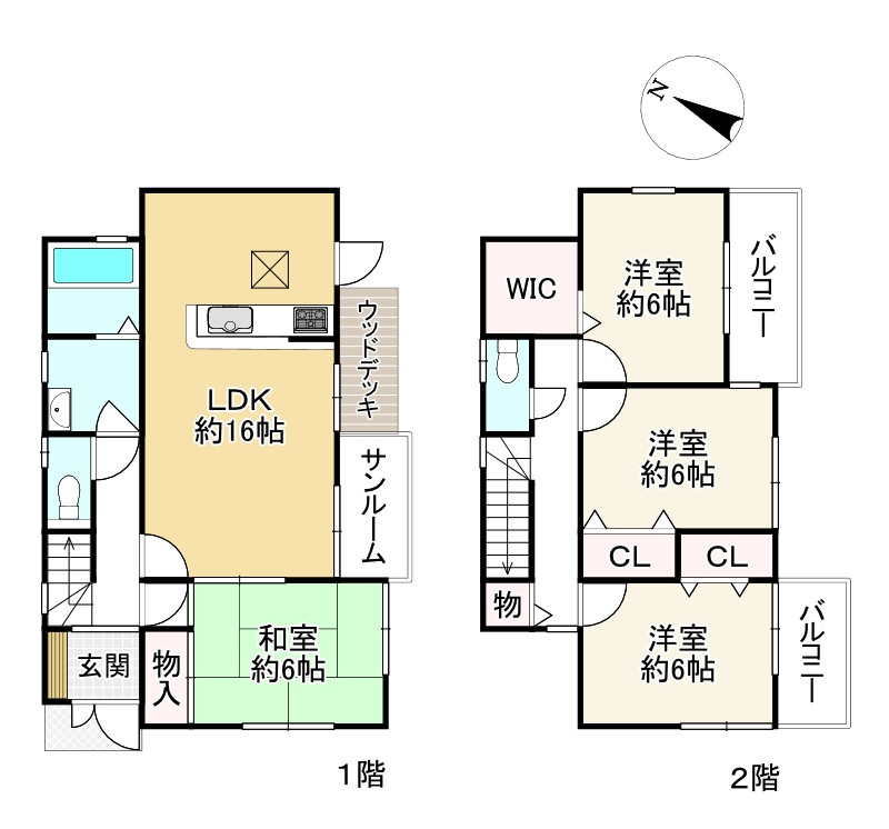 近江八幡市上野町　中古戸建の間取り