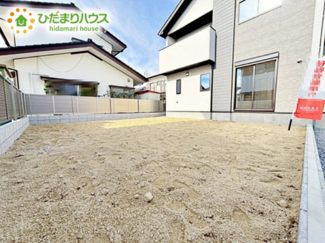 【庭】 | 水戸市平須町13期　新築戸建　 | ウッドデッキを置いてお子様と遊びながら、BBQしたりなんて夢が現実に！！(⌒∇⌒)