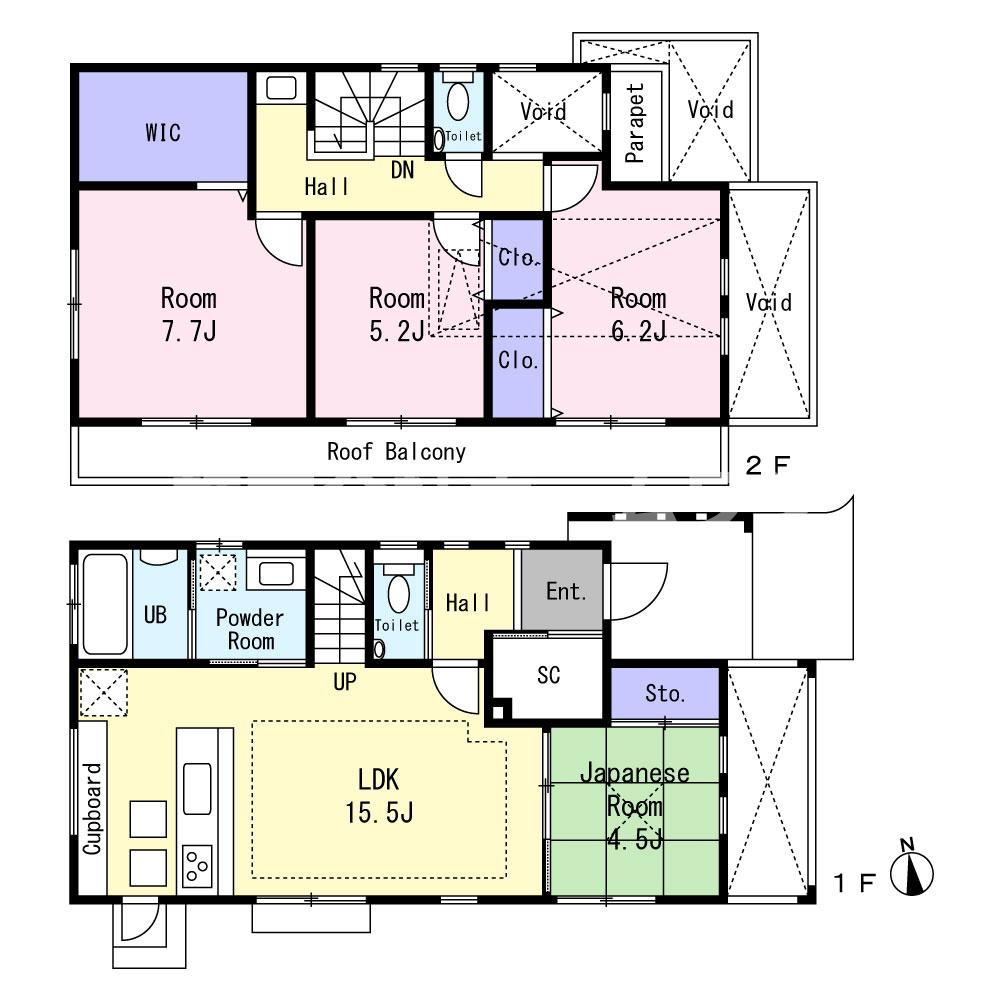 昭島市中神町　中古戸建の間取り