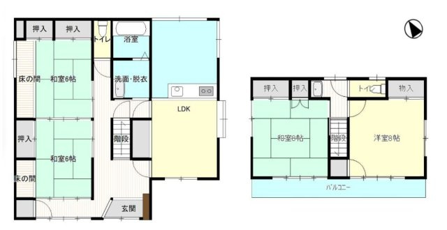 【中古戸建】渋川市行幸田1期の間取り|■間取り時｜敷地面積：242.00（約73.21坪）　建物面積：85.69（約25.92坪）