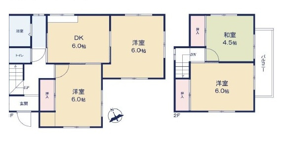 鶴ヶ島市富士見中古戸建の間取り