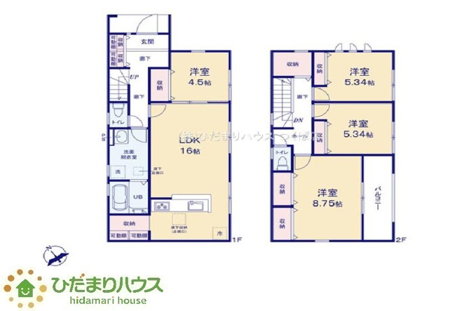 【間取り】 | ひたちなか足崎19期　新築戸建　1号棟 | 一人部屋が実現できる４LDK間取りです