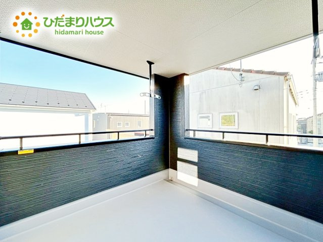 【バルコニー】 | ひたちなか足崎19期　新築戸建　2号棟 | 日当たりの良いバルコニーではお布団もふかふかに乾かせます