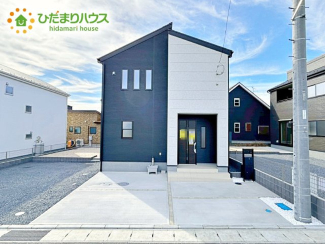 【外観】 | ひたちなか足崎19期　新築戸建　2号棟 | 洗練された美しさが生まれる、スタイリッシュな外観です(^^)/