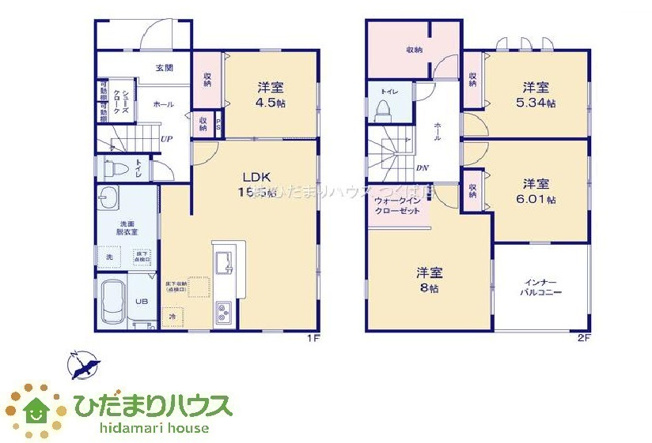 【間取り】 | ひたちなか足崎19期　新築戸建　2号棟 | お気に入りの服やバッグがたっぷりしまえるWIC