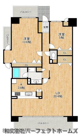 リバティパーク枚方B棟の間取り
