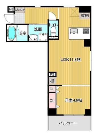 エグゼ八木北の間取り|1LDK