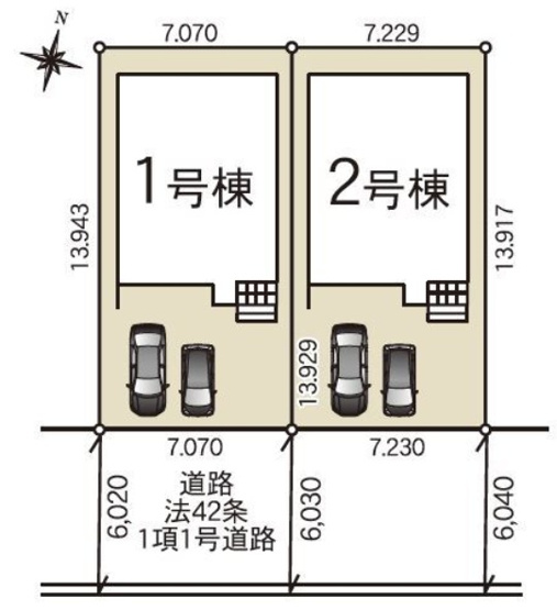 【区画図】 | 東海市荒尾町第18　２号棟