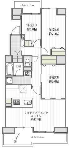 パークフィールドみさと5街区1号館の間取り|2025年11月室内リフォーム完了済みで大変キレイです