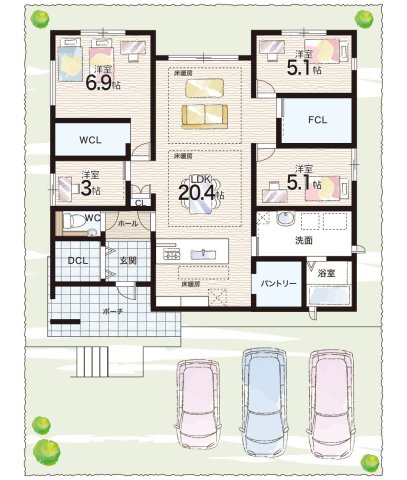加東市南山　新築一戸建ての間取り|1号地