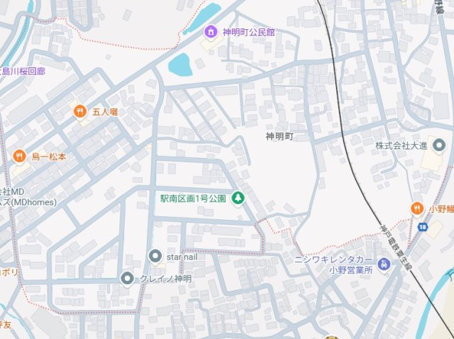 小野市神明町　第12期　新築一戸建ての地図