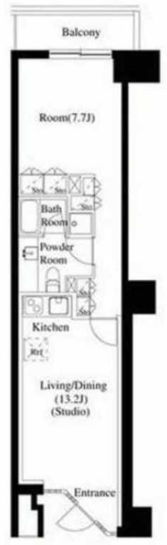 スタイリオ池尻大橋　駅近　リノベーション　楽器相談の間取り