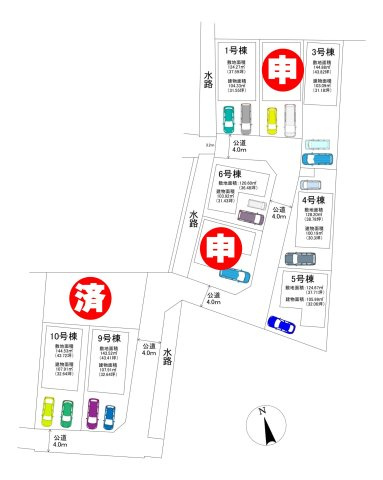 三郷市　戸ケ崎3丁目　新築戸建　全10棟の区画図|区画図です