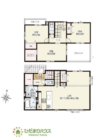 【間取り】 | 水戸市平須町1期　新築戸建 | 収納豊富な間取り！
