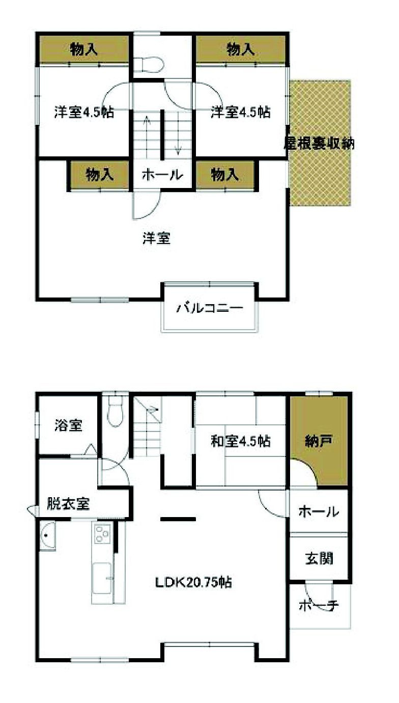 前橋市上大島　中古住宅の間取り