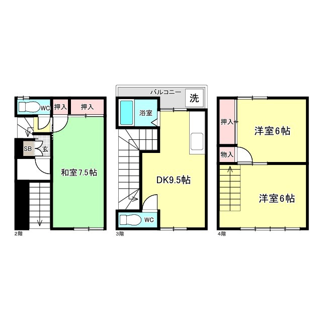 境川テラスハウスの間取り
