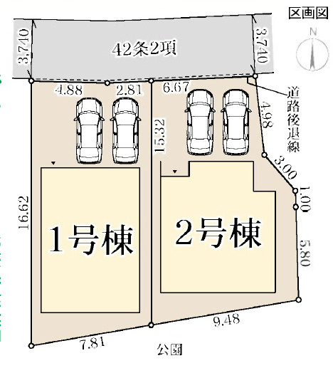 加古川市野口町水足3期（全2棟）1号棟の区画図|1号棟