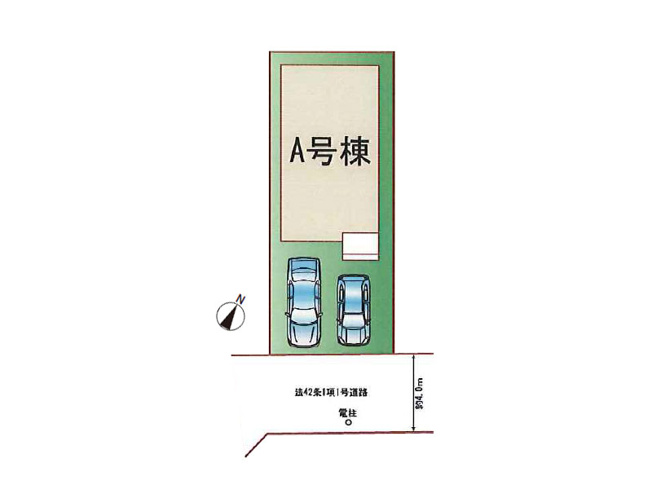 【区画図】 | 入間郡三芳町北永井　新築一戸建住宅　全1棟　(ふじみ野店) | ご夫婦でお車をお持ちの方も嬉しい2台分のカースペース付き(車種によります)。※図面を基に作成しています。現況と異なる場合は現況を優先いたします。