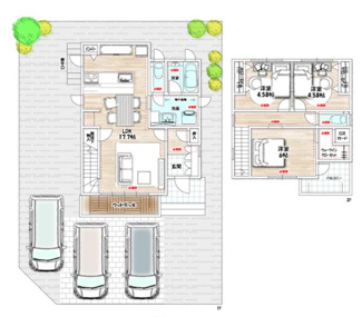 【間取り】 | 岐阜市尻毛！一条工務店施工の中古住宅築5年！全館床暖房！長期優良認定住宅！お車並列3台可能！ | 岐阜市尻毛！一条工務店施工の中古住宅築5年！全館床暖房！長期優良認定住宅！お車並列3台可能！
