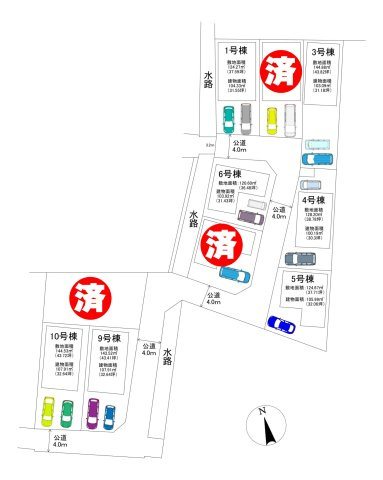 三郷市　戸ケ崎3丁目　新築戸建　全10棟の区画図|区画図です