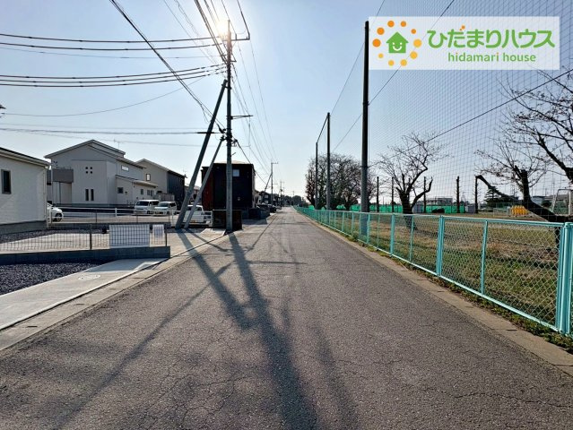 ひたちなか市足崎　新築戸建　A号棟の前面道路含む現地写真|閑静な住宅地で叶える静かな暮らし(^^)/