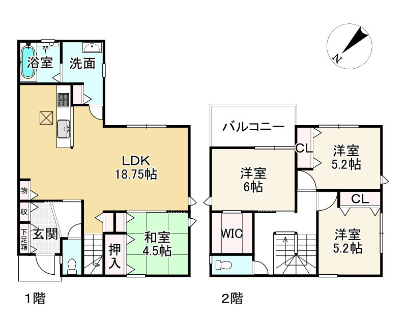 近江八幡市篠原町２丁目　中古戸建の間取り