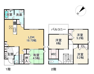 【間取り】 | 近江八幡市篠原町２丁目　中古戸建