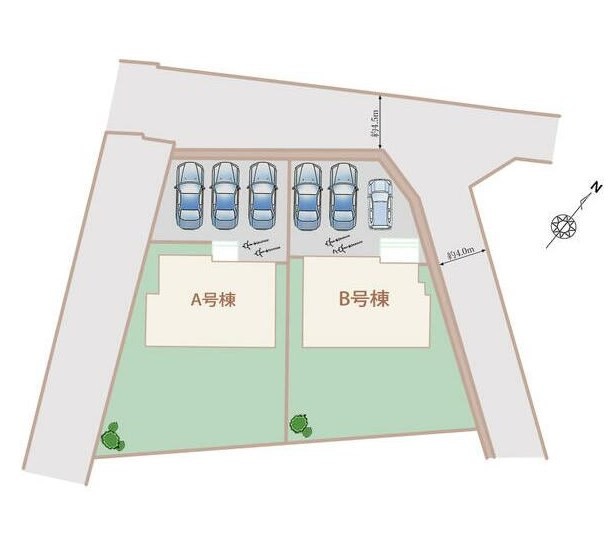 島田市中河　新築住宅の区画図