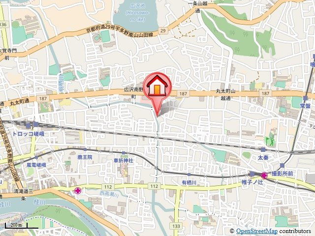 メイプルリーフ嵯峨野の地図|前面道路