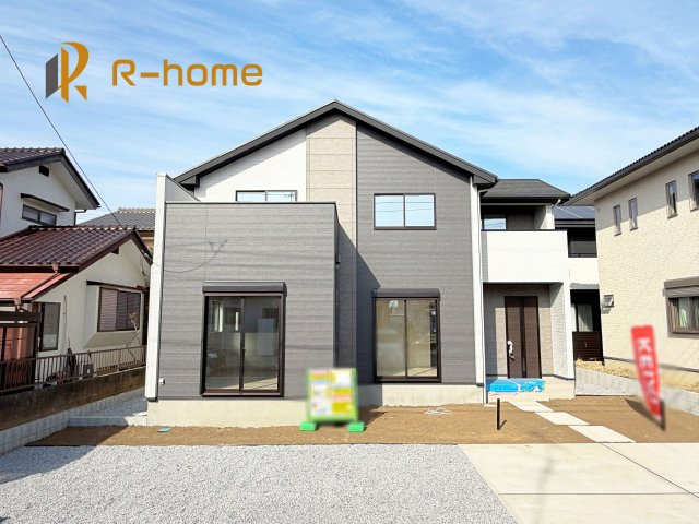 つくば市松栄1期　新築戸建て　1号棟の外観|建物完成いたしました！ご予約で『平日』や『夕方』などでもご見学可能です！