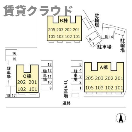 サンモールおゆみ野　Ｂの区画図