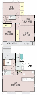 【間取り】 | 【仲介手数料無料！！】稲城市大丸　新築戸建て（全1棟）1号棟　5790万円