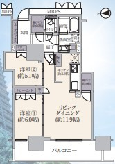 ローレルタワー堺筋本町の間取り