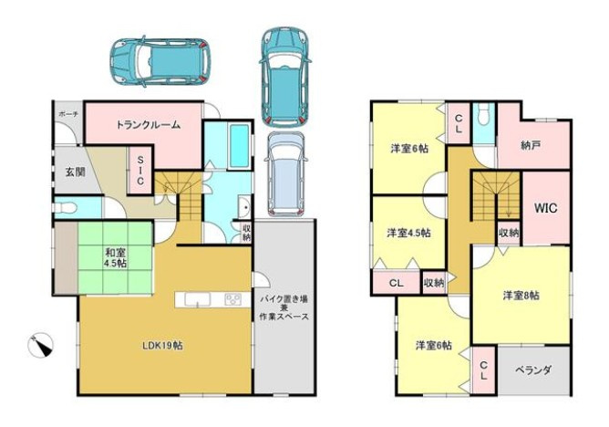 近江八幡市堀上町　中古戸建の間取り