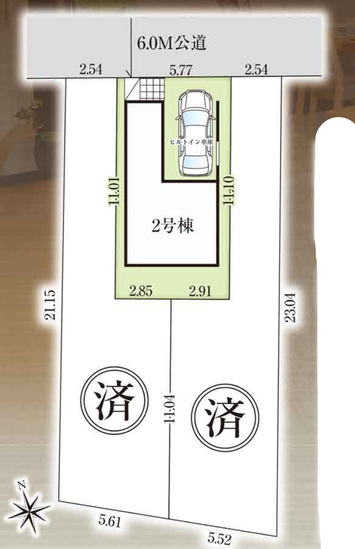 川口市上青木西11期　新築一戸建て　2号棟の区画図|２号棟