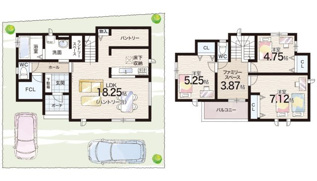 神戸市西区枝吉　新築一戸建ての間取り|A号地